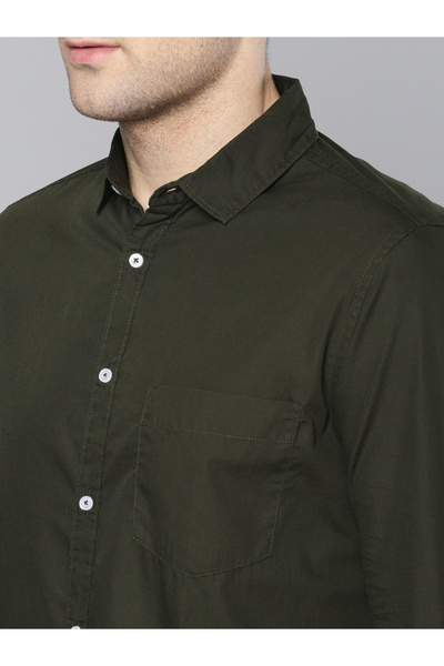 Dennis Lingo By Styli Solid Slim Fit Casual Shirt