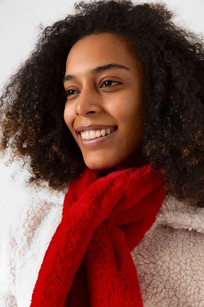 REMSA Red Women's Plush Camisole - Neck Collar Scarf Rkb-01