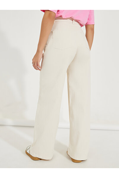 Styli Basic High Rise Full Length Wide Leg Jeans