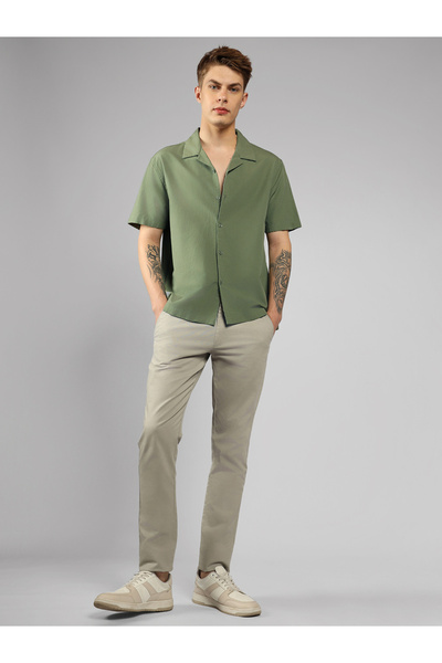 Dennis Lingo By Styli Solid Casual Shirt with Button Placket