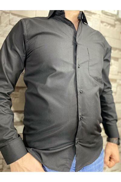 BENESSE Дакрон з кишенями, класичний широкий крій, довгі рукави, краватка, комір сорочки