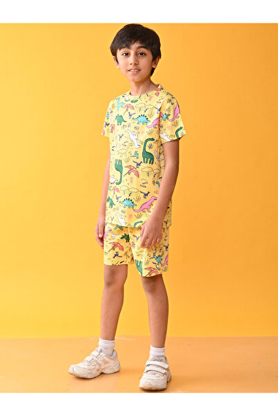 Anthrilo By Styli Dinosaur Print T-Shirt & Shorts Set