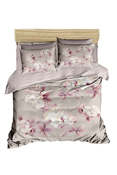 Fabeteks Violet White 3D Digital Double Bedding Set