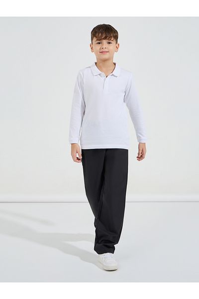 Styli Solid Polo T-Shirt with Full Sleeves
