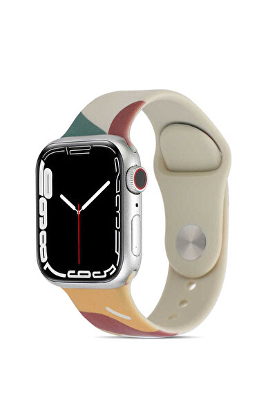 UnDePlus Apple Watch 10/11 42mm-38/40/41mm Kordon Karışık Renkli Silikon Kord...