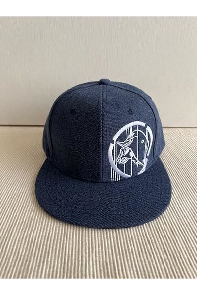 CosmoOutlet Unisex Adjustable Navy Blue Hip Hop Cap with Soldier Helmet Image