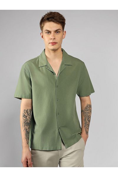 Dennis Lingo By Styli Solid Casual Shirt with Button Placket