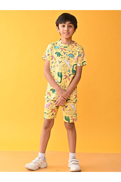 Anthrilo By Styli Dinosaur Print T-Shirt & Shorts Set
