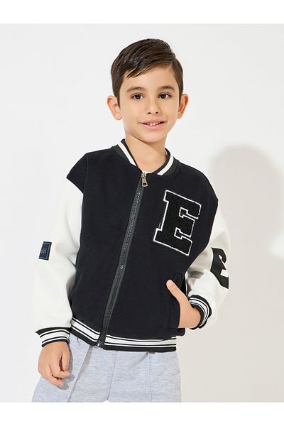 Styli Color Block Patch Detail Zip-Up Jacket