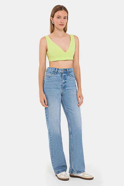 Hiccup Αμάνικο Crop Top με λαιμόκοψη V