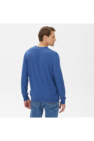 Nautica Erkek Mavi Standart Fit Triko