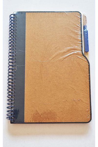 Modellino Kraft Hard Cover 13X21Cm Spiral Stylus Lined A5 Notepad - 1 Piece with Edge Color Options