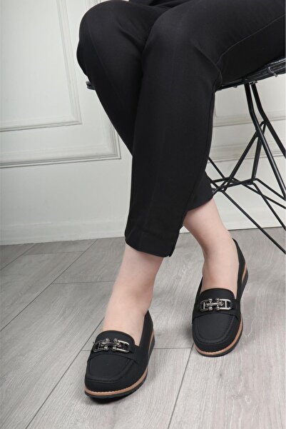 MODVALU Wanetti Γυναικεία Flat Παπούτσια Μαύρα Τζιν Wanetti 24-250