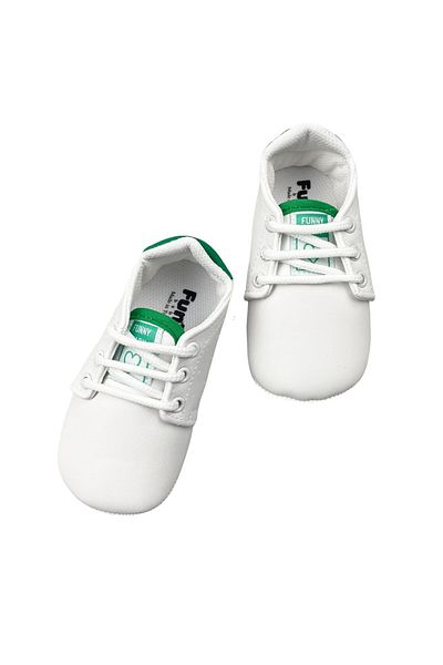 Funny Baby Lace-up White Baby Shoes Green