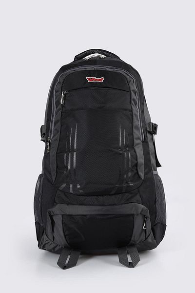 ÇÇS ÇÇS Ανδρικό υφασμάτινο σακίδιο πλάτης Mountaineer 51506 ΜΑΥΡΟ-ΓΚΡΙ