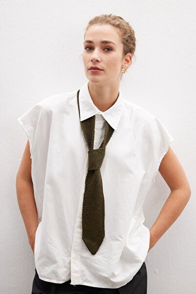 Peraluna Clover Tıe Kadın Triko Kravat - Yeşil