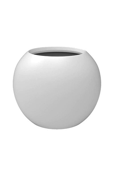 Nettenevime Fiber Flower Pot White Globe Round Ball Vase Decorative Flower Pot Fiberglass 25*25cm