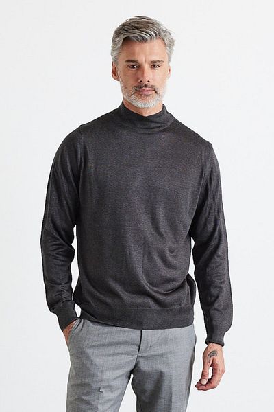 Livio Ferri Men's Plus Size Regular Cut Half Turtleneck Knitwear Sweater