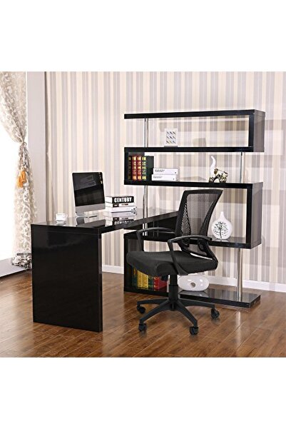 Mahmayi Ergonomic Mesh Office Chair with Lumbar Support & Armrest - Black, Comfortable & Adjustable