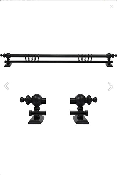 Happys Black Single Rail Wooden Rustic Curtain Hanger and Aluminum Rustic Tube 250 cm