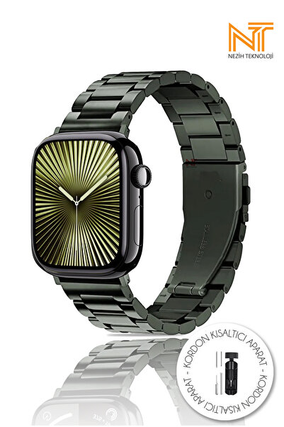Nezih Case Apple Watch Seri 10 42mm Uyumlu Paslanmaz Çelik Klipsli Ayarlanır ...