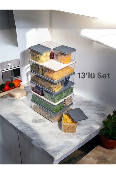 Nesto Home 13 Colorful Deep Refrigerator Organizer Freezer and Microwave Storage Container 1X53004X2500 4X2470 4X1100