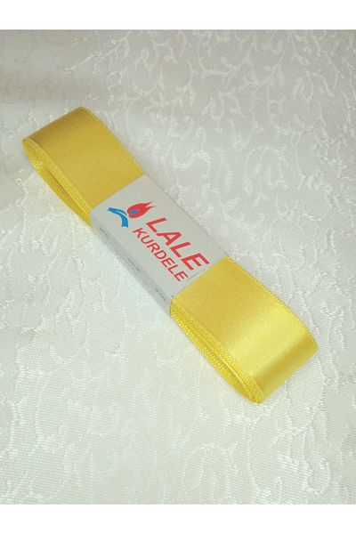 yörük tuhafiye 10 Meters Yellow Satin Ribbon - 3 cm One Ball, Satin and Satin Ribbon
