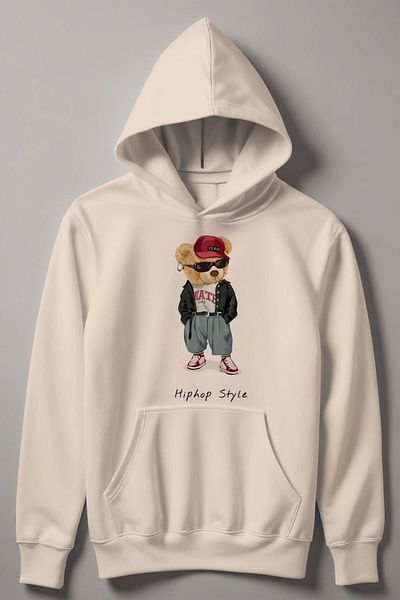 MYADA Παιδικό φούτερ με κουκούλα σε στυλ Hiphop Bear 12767