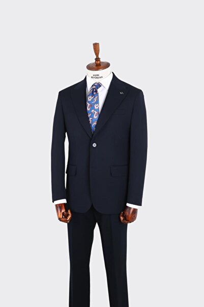 Kadir Büyükkaya Kırlangıç Yaka Erkek İki Düğmeli Takım Elbise-KAX1390S