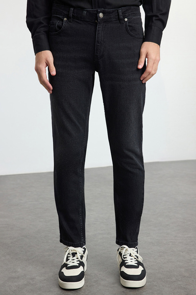 Trendyol Collection Μαύρο τζιν Relax Fit - Ανδρικό τζιν παντελόνι TMNAW25JE00009