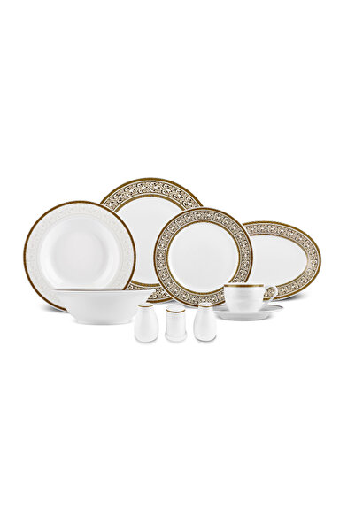 Karaca Elegance Bone Rule 71 Parça 12 Kişilik Yemek Takımı Gold