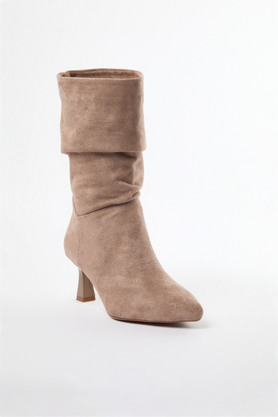 TRENDYOL SHOES Mink Bellows női csizma - vékony sarkú, TAKAW25CZ00010