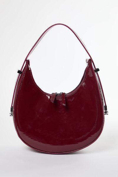 TRENDYOL SHOES Claret Red lakkbőr ovális női válltáska TWOAW25OC00006