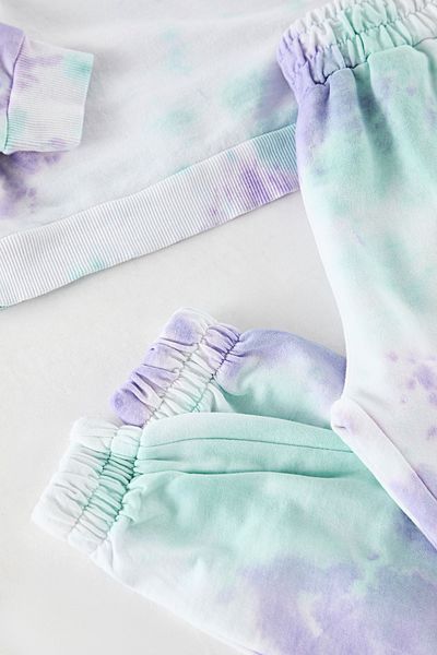 TRENDYOLKIDS Girl's Lilac Tie-Dye Sweatshirt and Sweatpants Set - 100% Cotton Tkdaw25Au00116