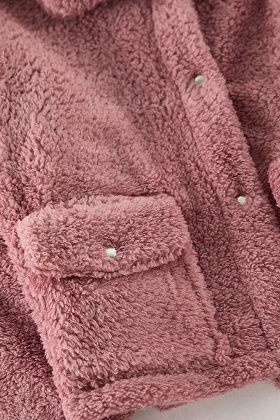TRENDYOLKIDS Dívčí pletená fleecová bunda Dusty Rose TKDAW25CE00010