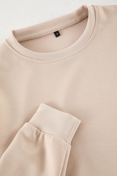 Trendyol Collection Stone More Sustainable Normal Cut Μαλακό Modal Μικτό Φούτερ χωρίς σημαία TMNAW25SW00186