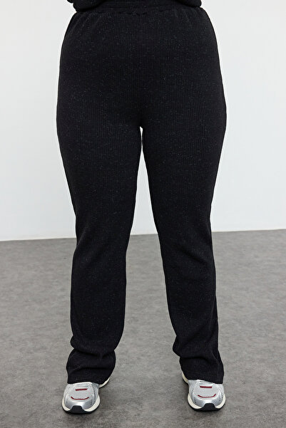 Trendyol Curve Trening damă Plus negru tricotat de mărime mare sub-top TBBAW25CP00020