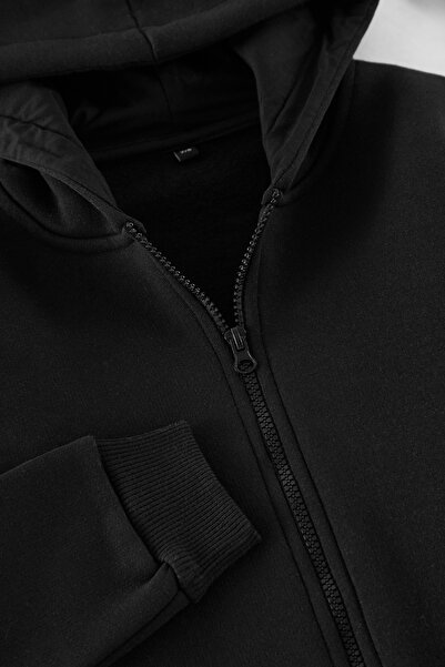 TRENDYOLKIDS Chlapecká černá mini mikina - Father-Son Design Tkdaw25Sw00057