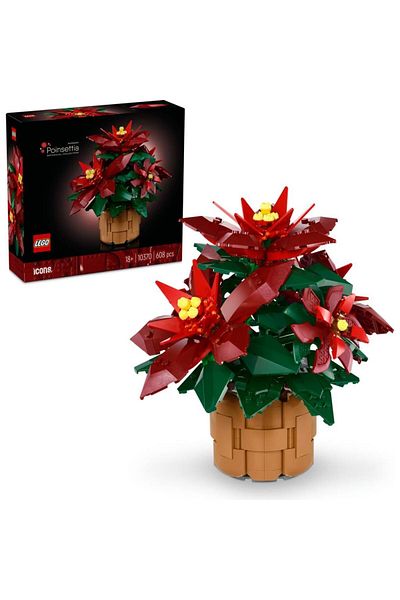 LEGO Ponssetya 10370 Poinsettia Patterned Creation Set for Adults - 608 Pieces