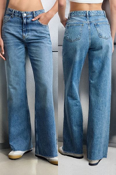 Trendyol Collection Blugi albaștri cu talie înaltă - TWOAW25JE00201