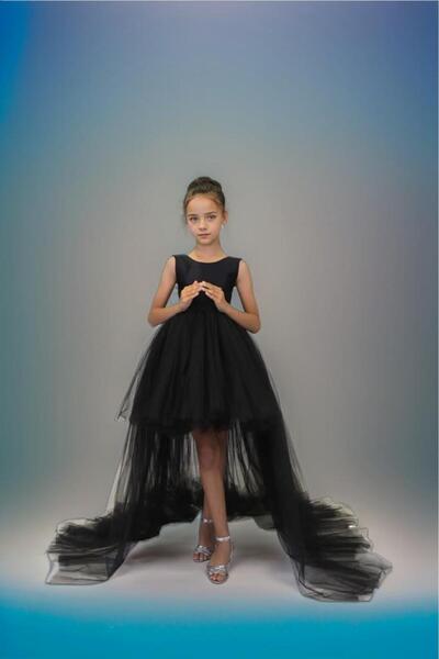 Mashotrend Jerba Uzun Kuyruklu Kız Çocuk Abiye - Balo Elbisesi - Kız Çocuk Me...