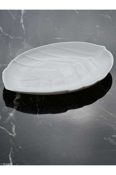 İnova Home Decor Set of 6 Opal Oval White Glass Leaf Bowl