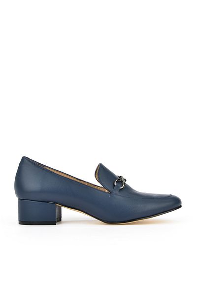 Ziya Pantofi cu toc din piele naturală albastru bleumarin pentru femei - 1431030 Z1607