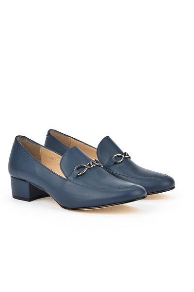 Ziya Pantofi cu toc din piele naturală albastru bleumarin pentru femei - 1431030 Z1607