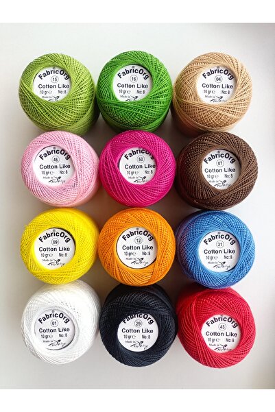 fabricorg Cotton Like Etamin-kanaviçe 12'li Iplik Seti (10 Gr-no.8)
