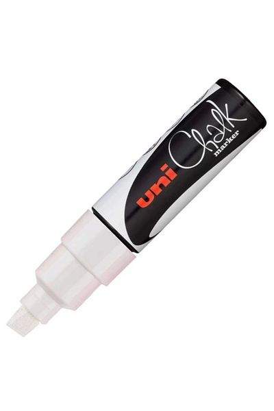UNİ-BALL Uni Ball Pwe-8K - 8.0 mm Black and White Chalk Water-Based Board Marker