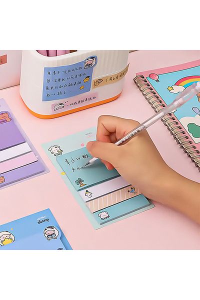 GUGUK مجموعة ملاحظات Post-it ذات 4 ألوان باللون الفيروزي - GGK-MBQ036