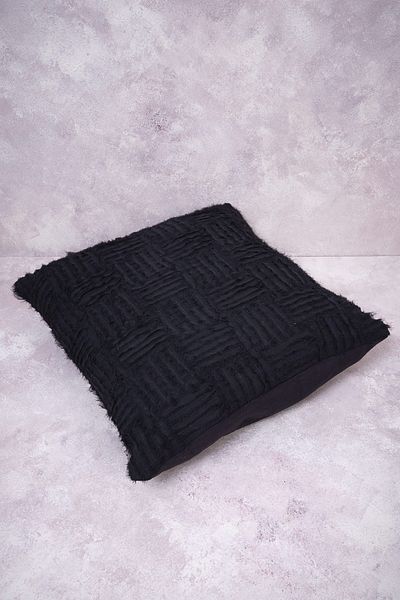Peraluna Foam Pillow Chiffon Stripe Knitwear Pillow Case 45X45 cm - Black