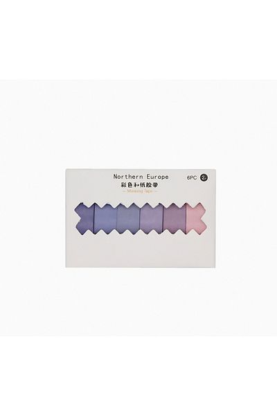 GUGUK 6-Color Purple Themed Washi Tape - Sticky Note (Ggk-Pax004)