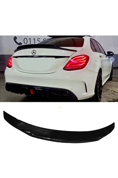 MKG Otomotiv Mercedes C W205 Uyumlu (1419) PSM Bagaj Üstü Spoiler Parlak Siya...